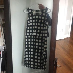 Cute black white check dress from Anthropologie